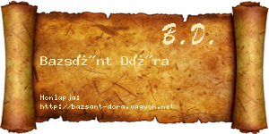 Bazsánt Dóra névjegykártya
